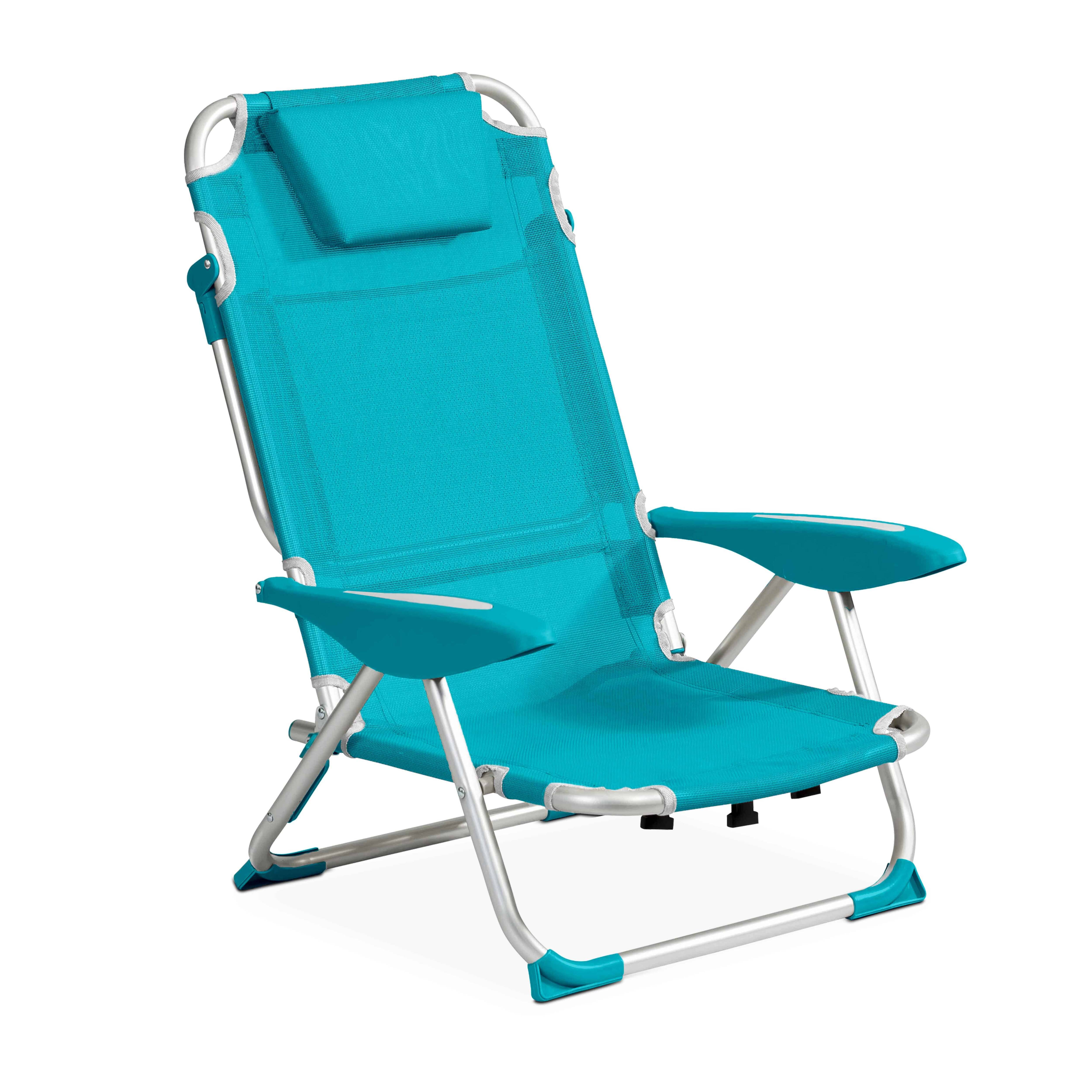 Oviala - Fauteuil clic clac des plages polyester bleu - Oviala - Imagen 1