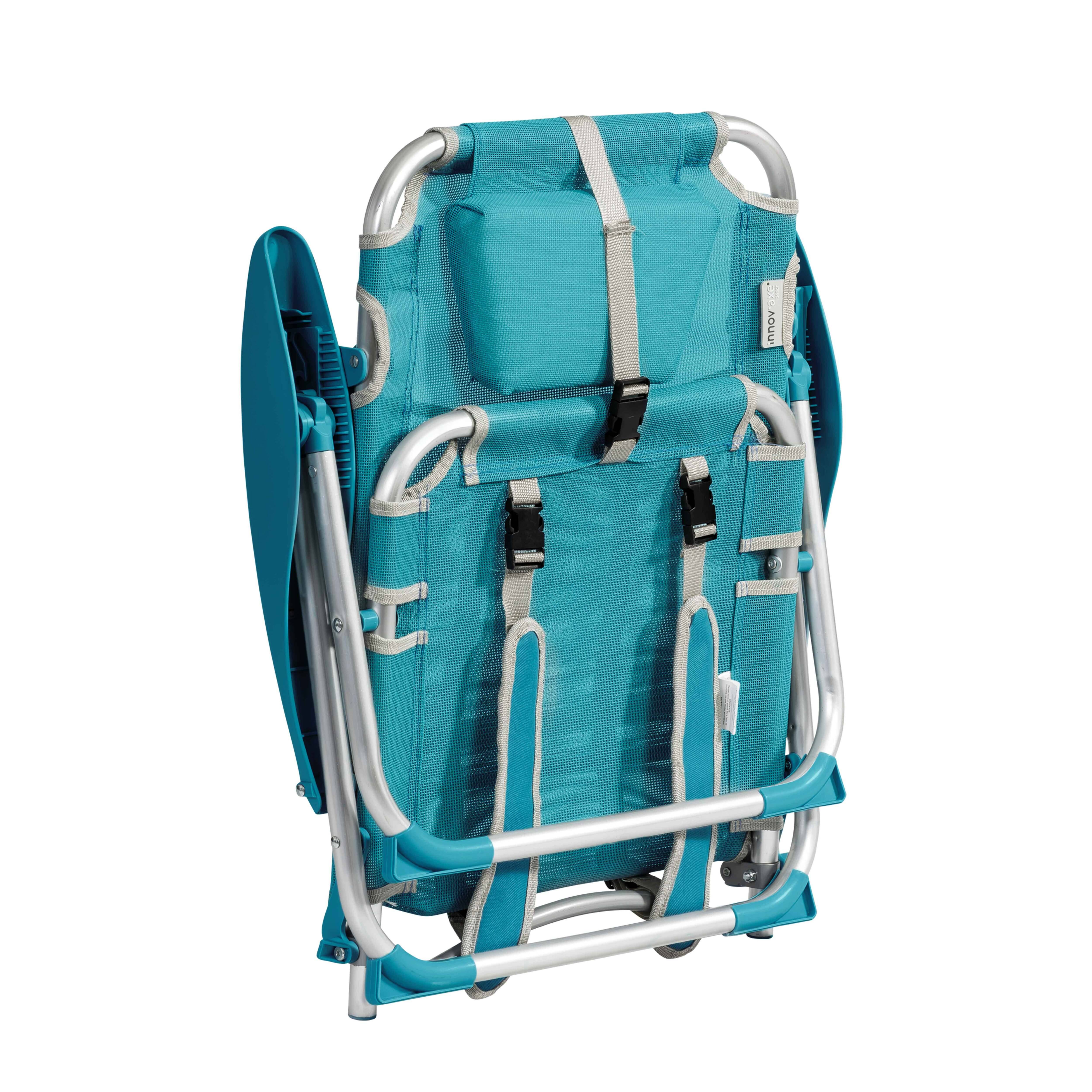 Oviala - Fauteuil clic clac des plages polyester bleu - Oviala - Imagen 3
