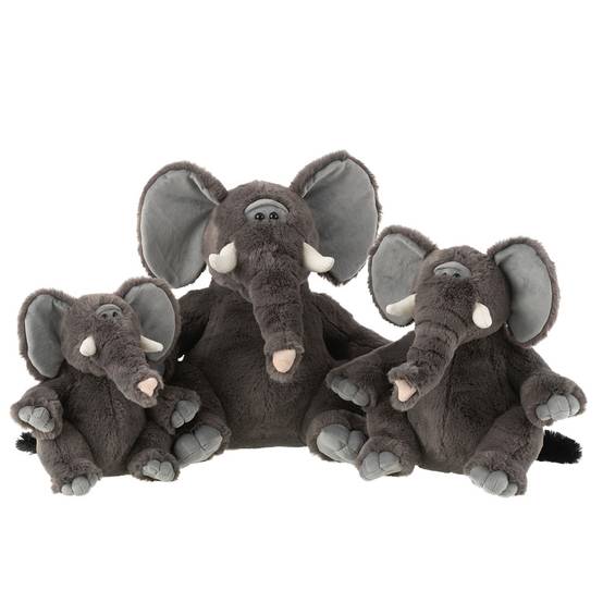Peluche Éléphant "Trompe" 30cm Gris - Image 2