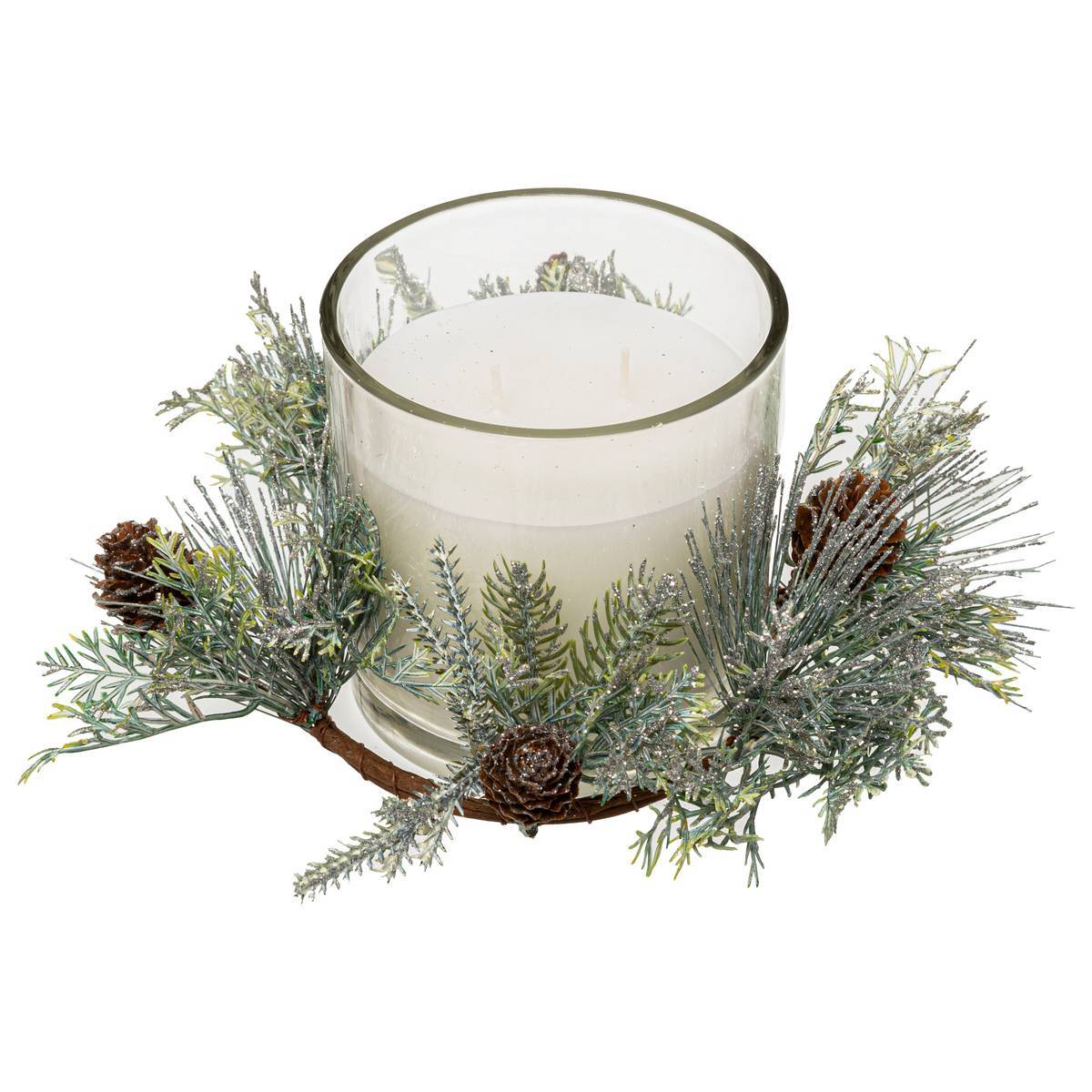 Fééric Lights & Christmas - Box de bougie centre de table gm avec feuille 270g - Feeric Lights & Christmas - Imagen 1