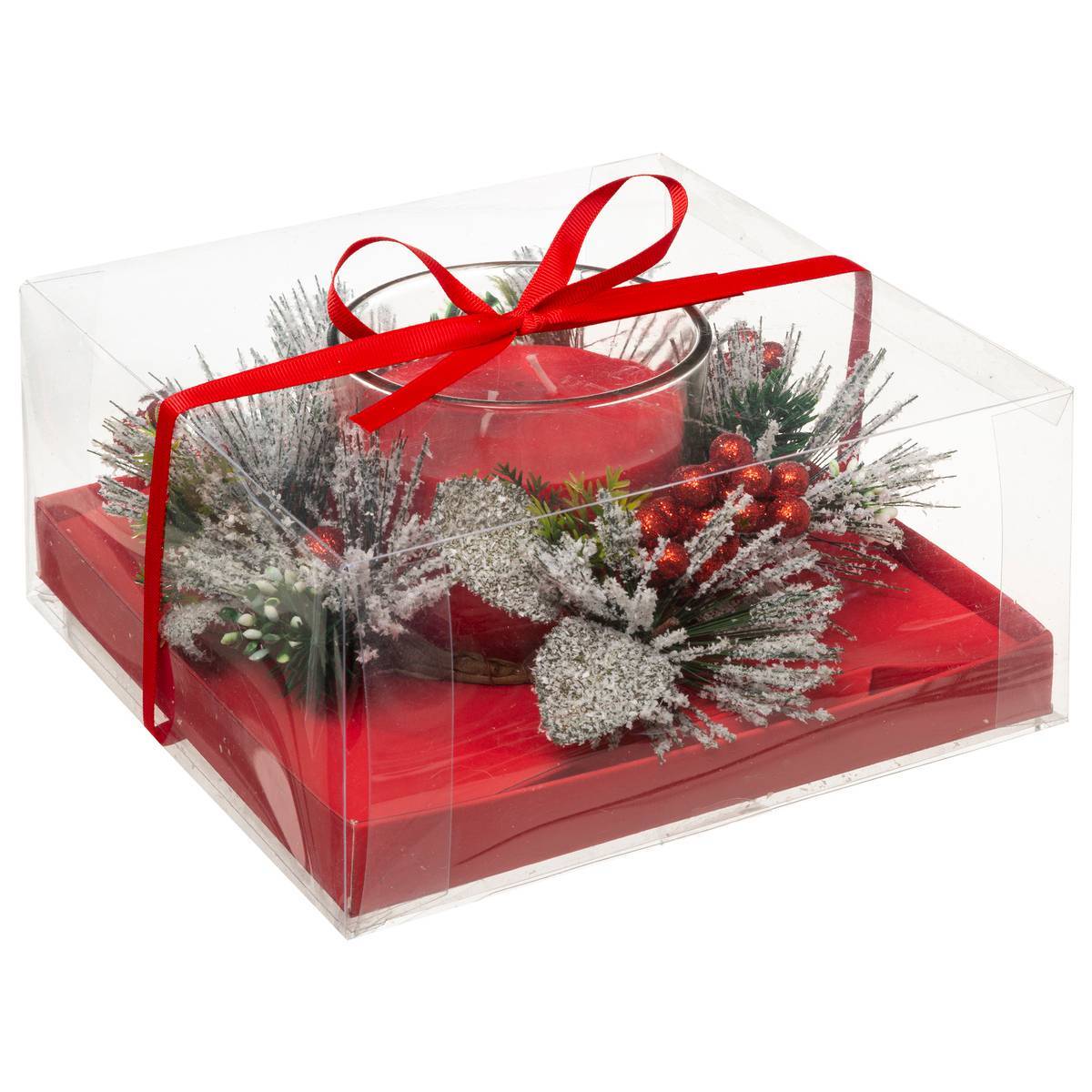 Fééric Lights & Christmas - Box de bougie centre de table gm avec feuille 270g - Feeric Lights & Christmas - Imagen 2