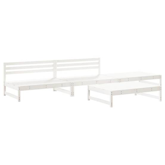 4 pcs salon de jardin - Mobilier d'extérieur blanc bois de pin massif-JU8029 - Image 1