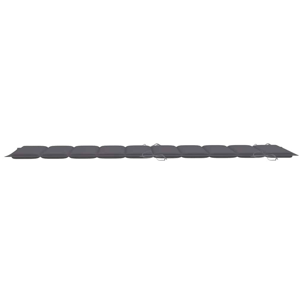 Chaise Longue Jardin Bois Acacia Massif Forme Ergonomique Pliable Anthracite - ComfortXL Outdoor Living - Image 4