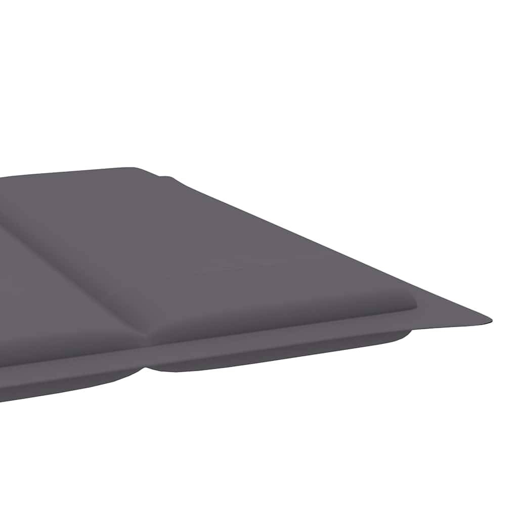 Chaise Longue Jardin Bois Acacia Massif Forme Ergonomique Pliable Anthracite - ComfortXL Outdoor Living - Image 5