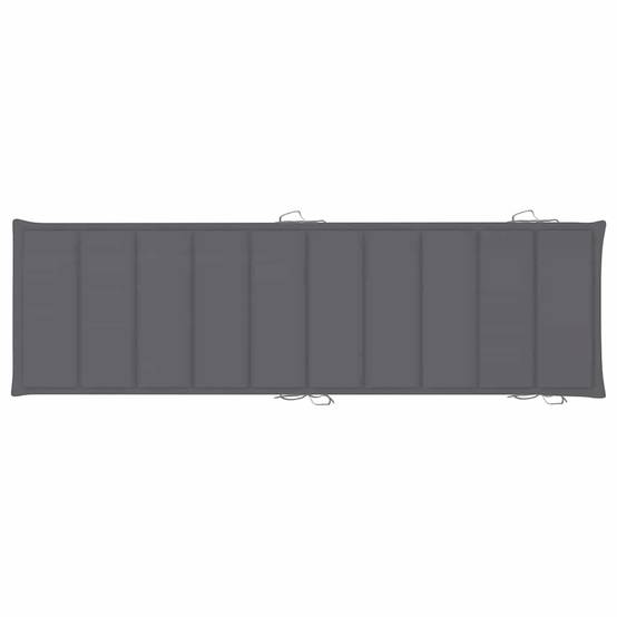 Chaise Longue Jardin Bois Acacia Massif Forme Ergonomique Pliable Anthracite - ComfortXL Outdoor Living - Image 3