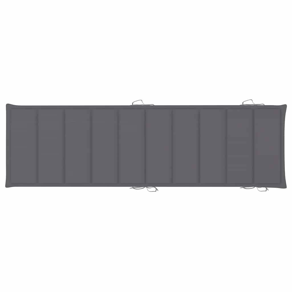 Chaise Longue Jardin Bois Acacia Massif Forme Ergonomique Pliable Anthracite - ComfortXL Outdoor Living - Image 3