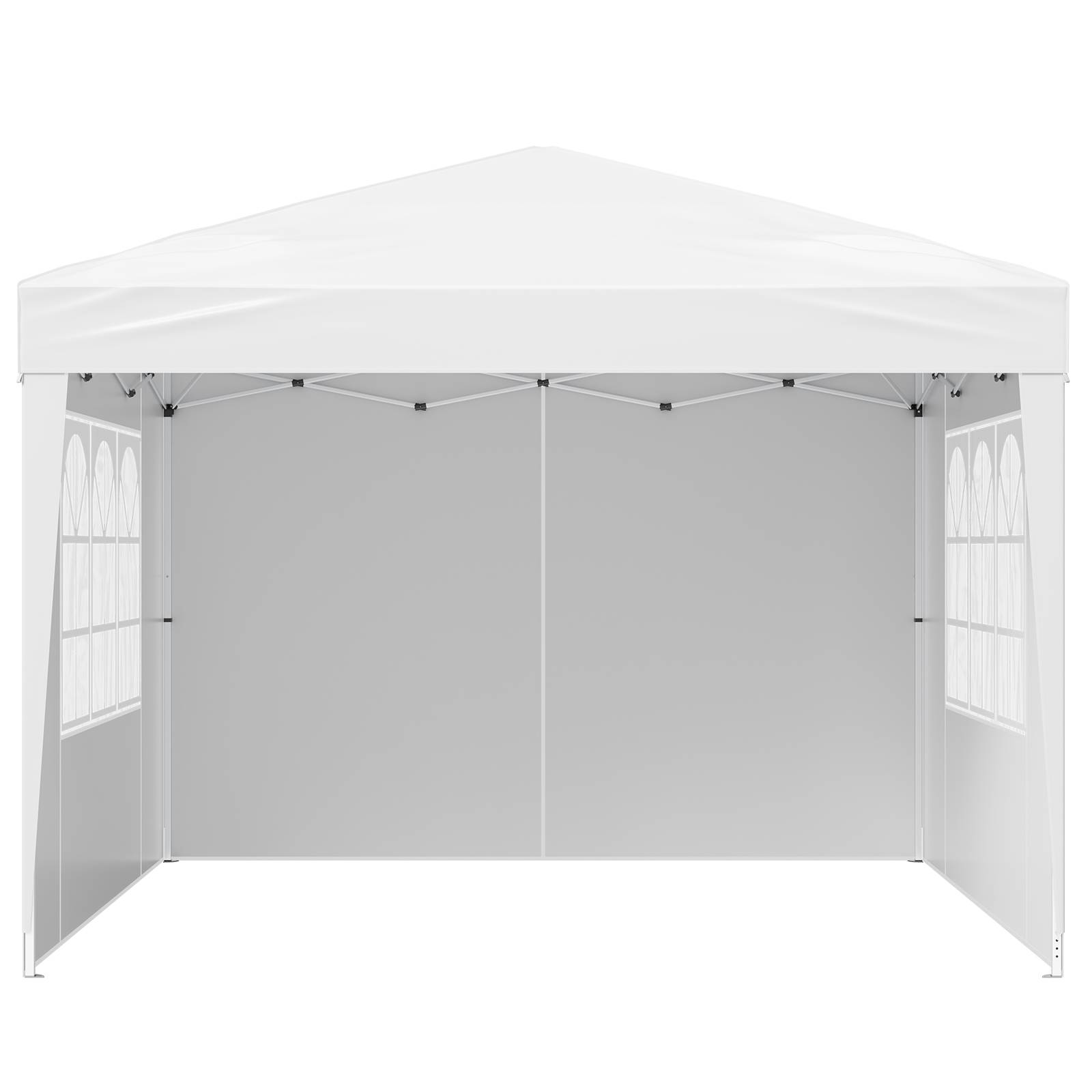 VEVOR Tonnelle pop-up 2.95x2.95 m, portable, parois latérales, abri solaire jardin/événements, blanc. - Image 9