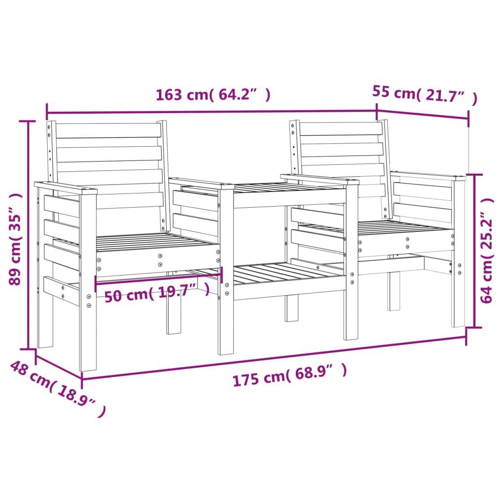 Maison Chic - Banc de jardin - Banc d'extérieur - Banquette avec table 2 places bois massif de douglas - Imagen 8