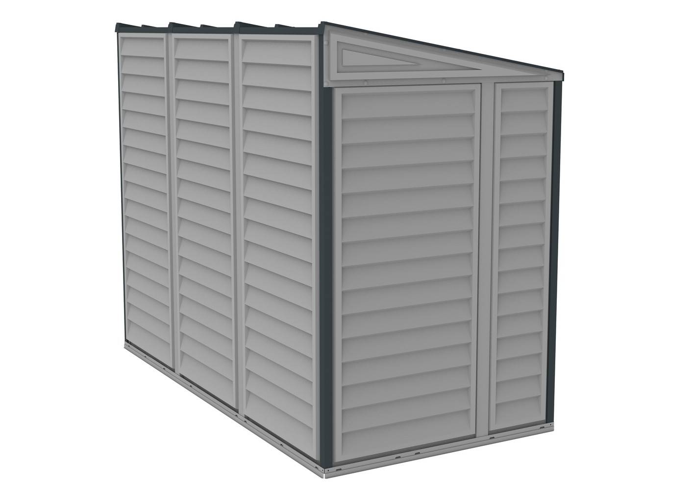 Duramax - Abri de Jardin PVC Adossable  4X8 - gris anthracite Duramax - Image 2