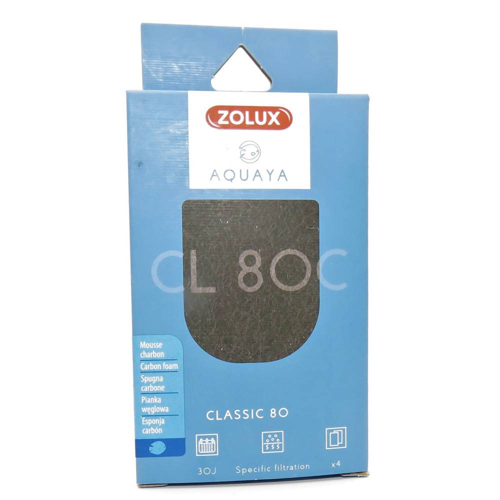 Zolux - Filtre pour pompe classic 80, filtre CL80 C mousse charbon x 4 pour aquarium. - Image 3