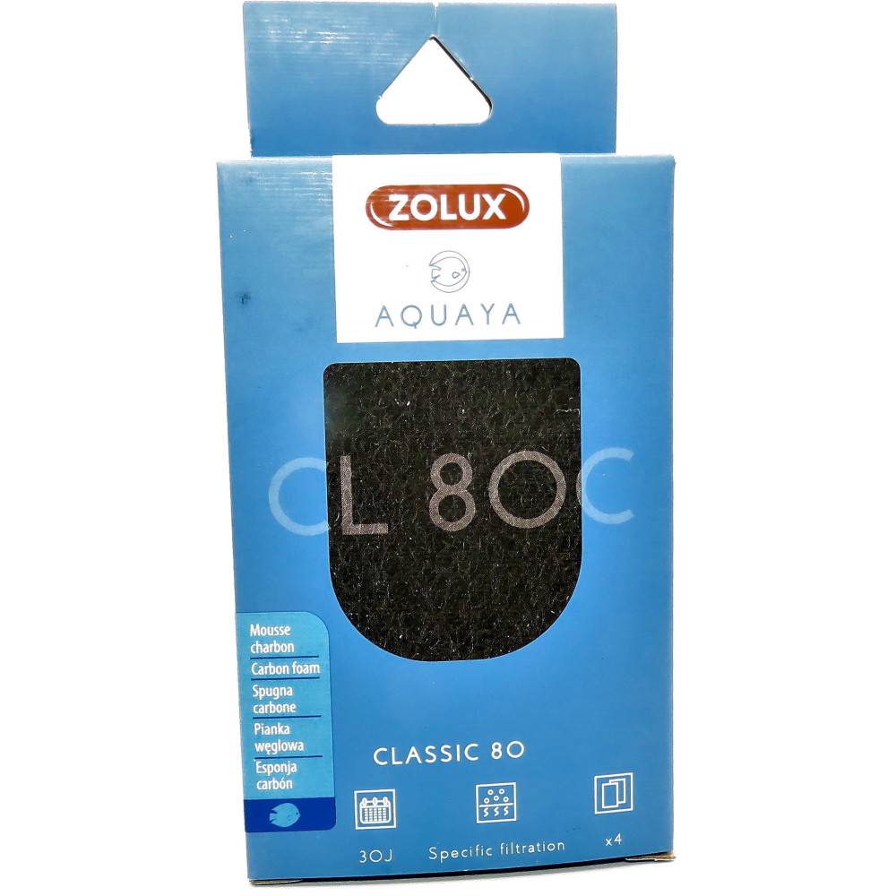 Zolux - Filtre pour pompe classic 80, filtre CL80 C mousse charbon x 4 pour aquarium. - Image 2
