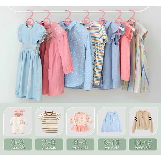 Étendoir à linge-Lot de 20 cintres bébé extensibles – 27,9 à 35,6 cm – Rose– Antidérapants – Gain de place – Living123 - Image 5