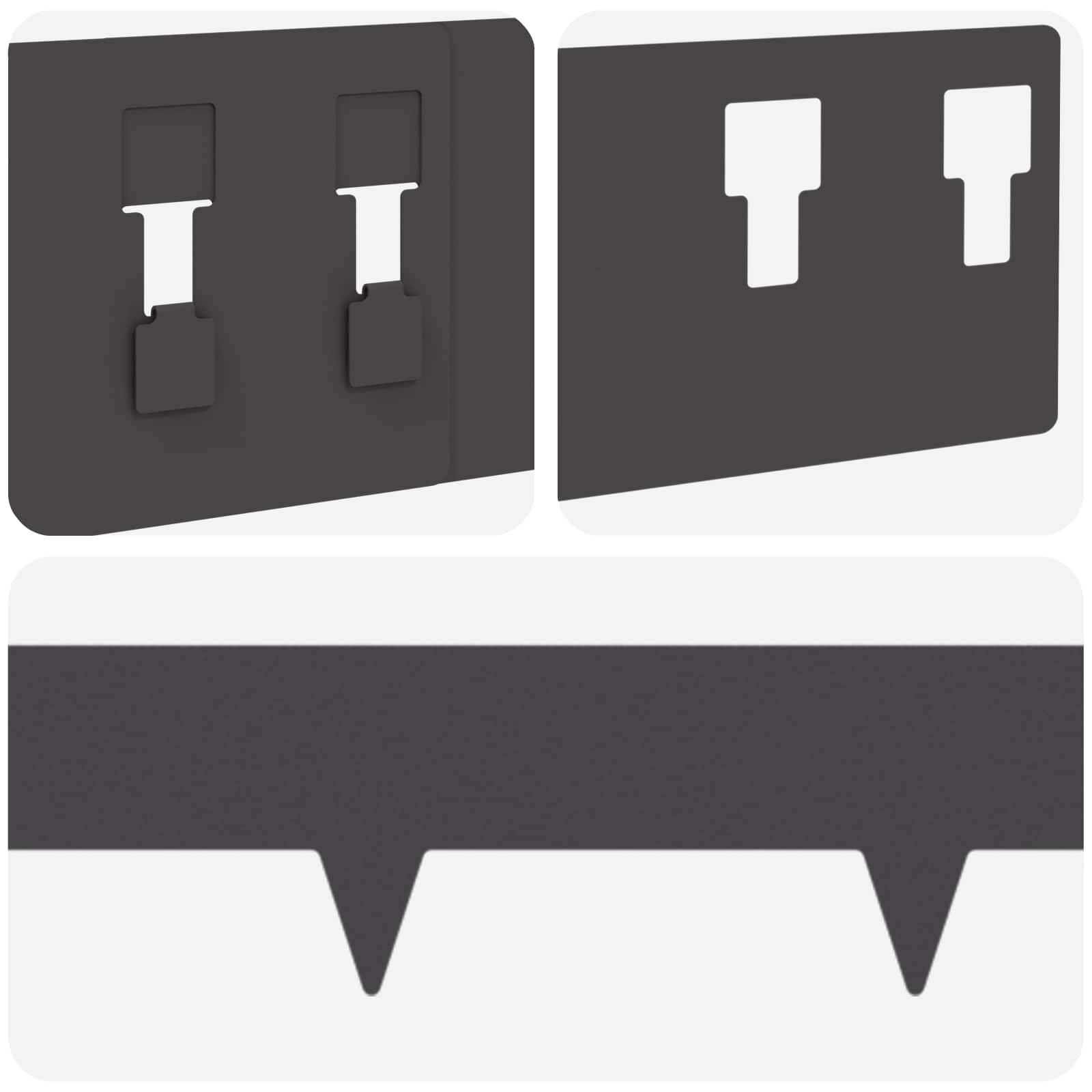 Bordures de pelouse acier noir 100 x 12 cm, Poids:15.76kg - PANGIVO - Image 7