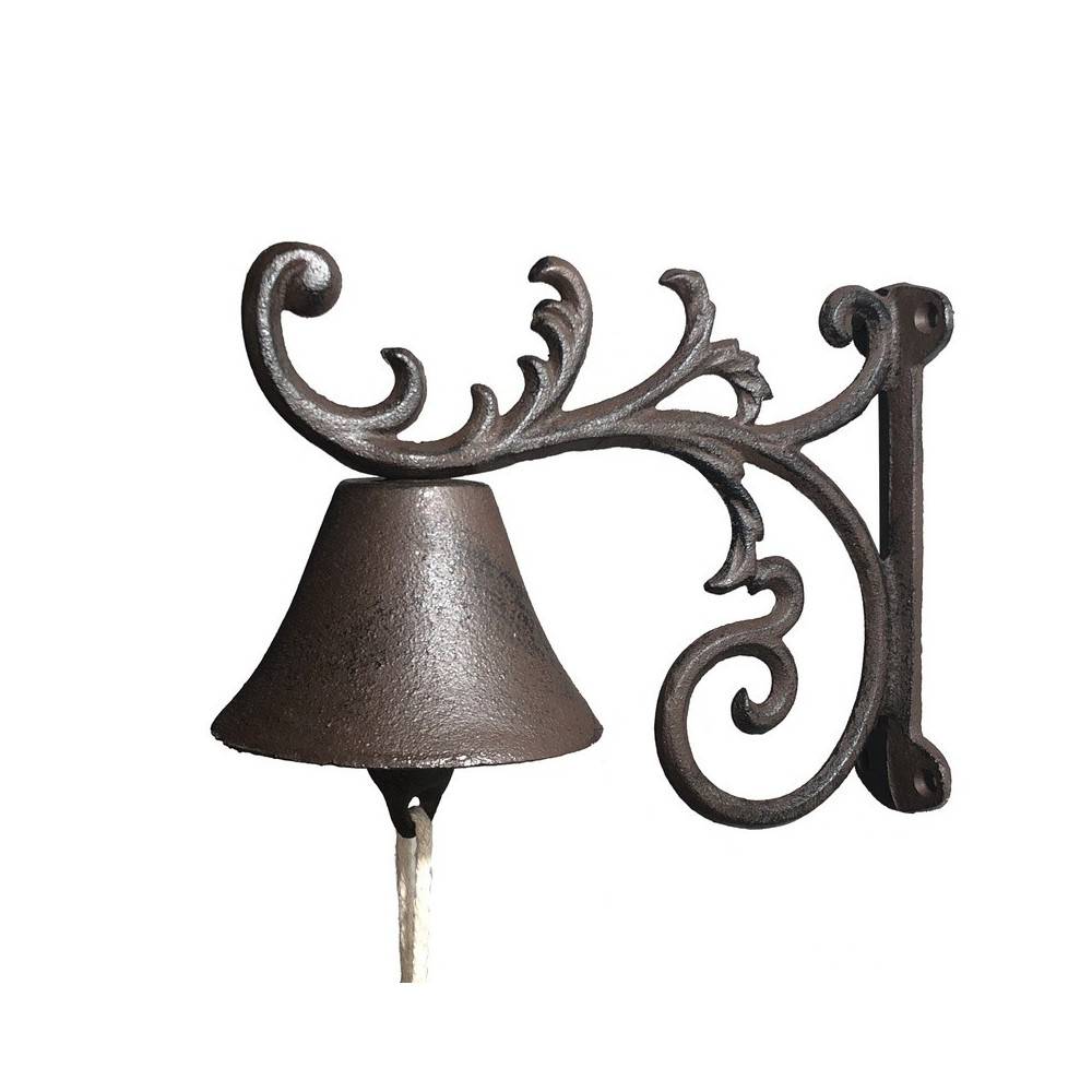 Cloche de jardin de porte ancienne fonte marron 20 x 17 cm Chemin de campagne - Imagen 1