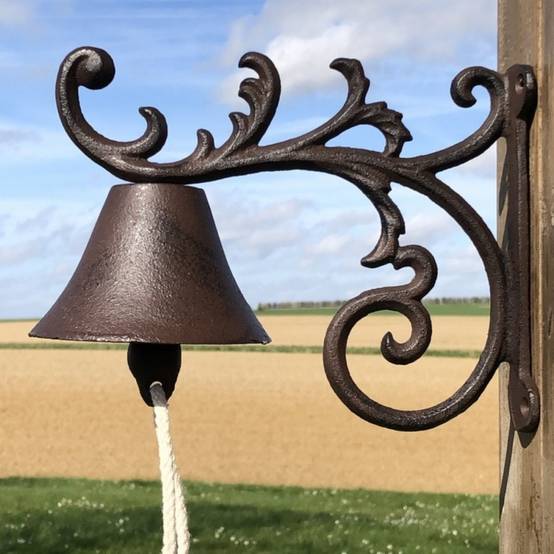 Cloche de jardin de porte ancienne fonte marron 20 x 17 cm Chemin de campagne - Imagen 3