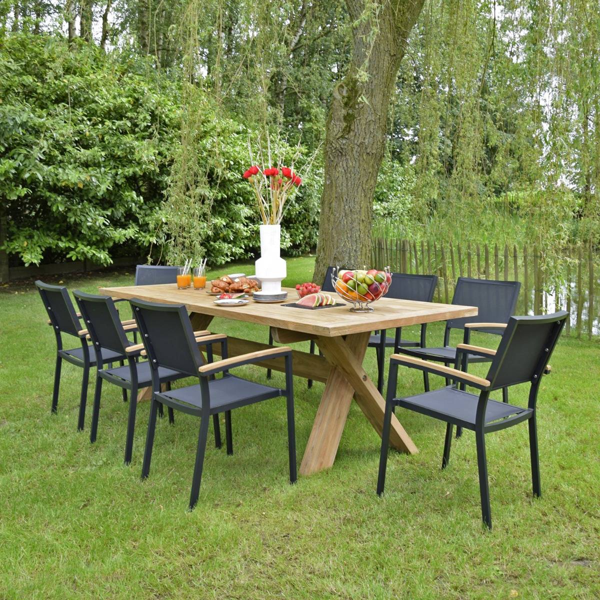 Gecko Jardin - Table en teck recyclé 240 cm, Rhodes - Gecko Jardin - Imagen 3