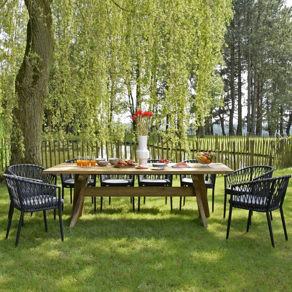 Gecko Jardin - Table en teck recyclé 240 cm, Rhodes - Gecko Jardin - Imagen 1