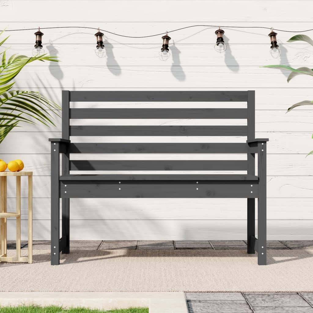 Maison Chic - Banc de jardin - Banc d'extérieur - Banquette gris 109x48x91,5 cm bois massif de pin - Imagen 2