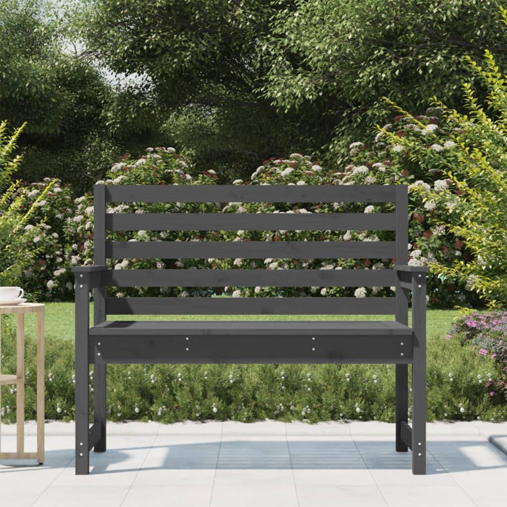 Maison Chic - Banc de jardin - Banc d'extérieur - Banquette gris 109x48x91,5 cm bois massif de pin - Imagen 3