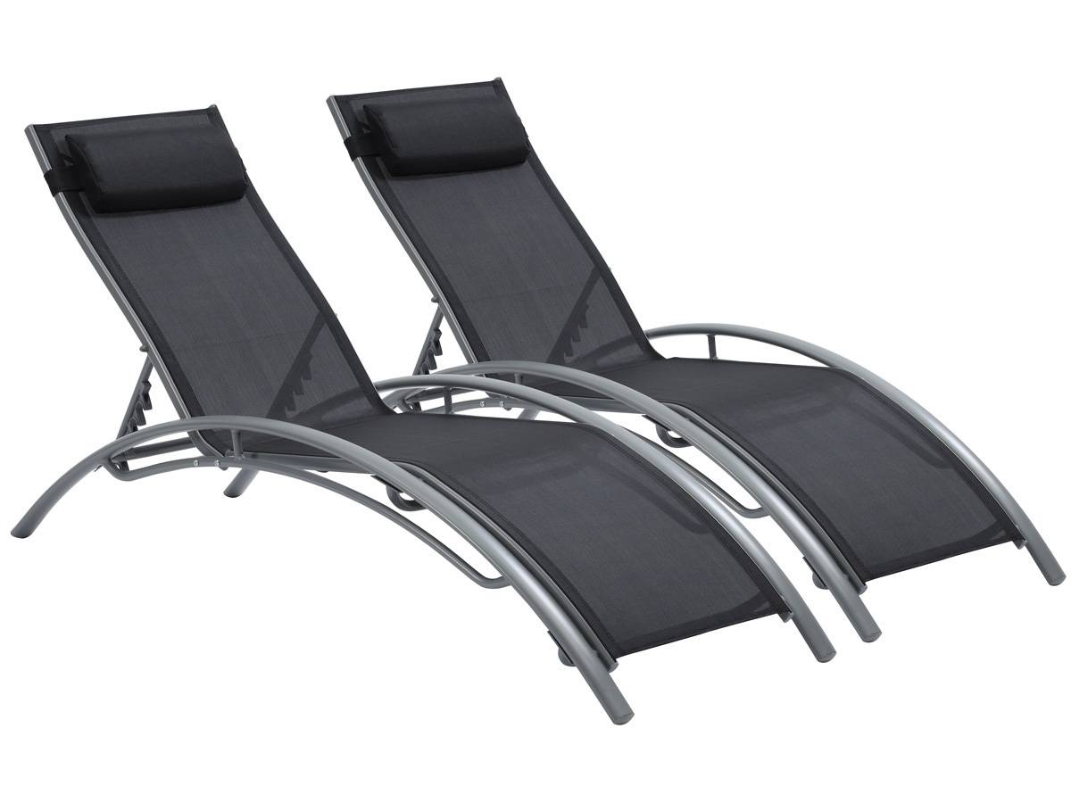 Habitat Et Jardin - Bain De Soleil En Aluminium "beauty" - Phoenix - Noir/gris - Lot De 2 -habitat Et Jardin - Imagen 1