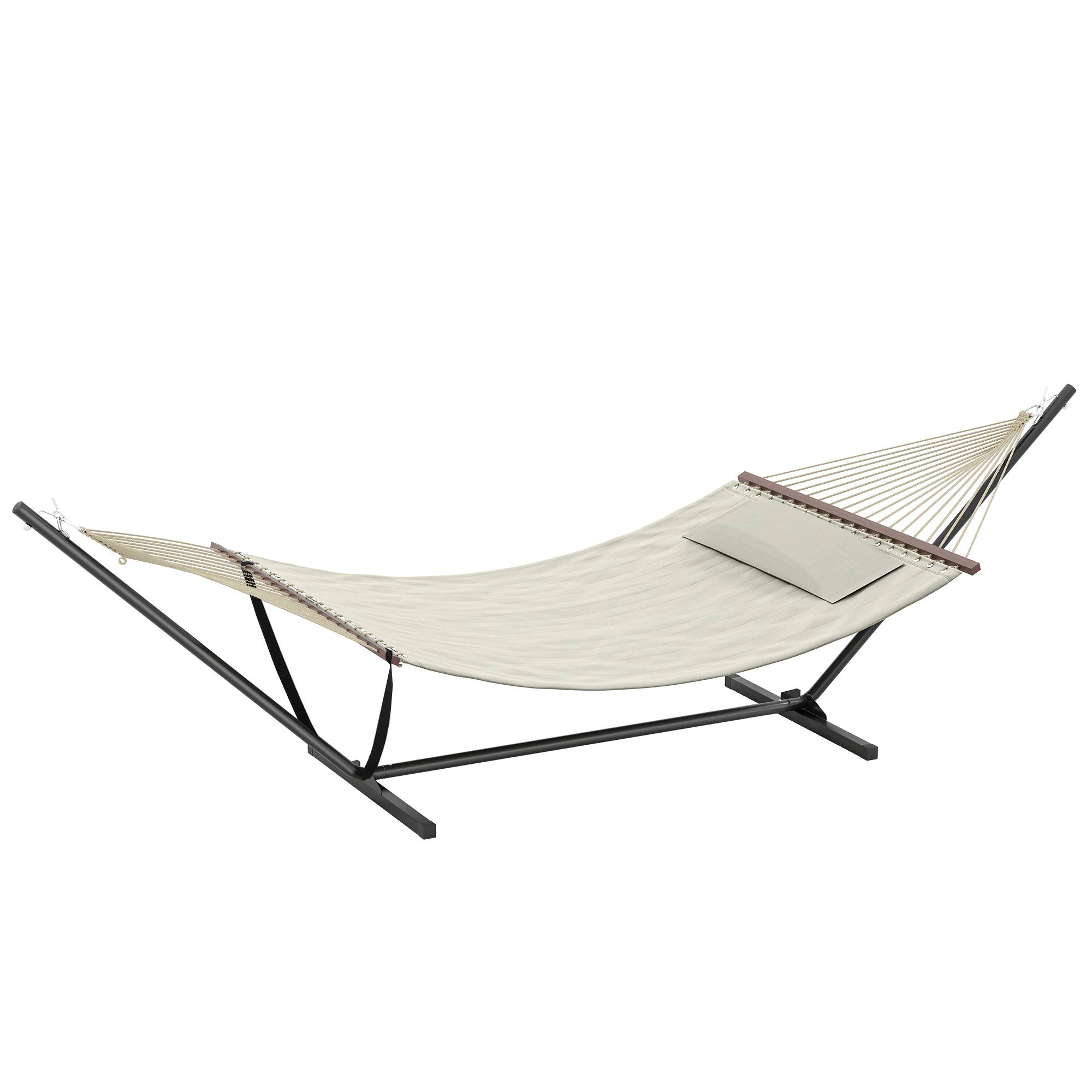 Hamac avec support acier crème 368 x 140 x 110 cm - PANGIVO - Image 2