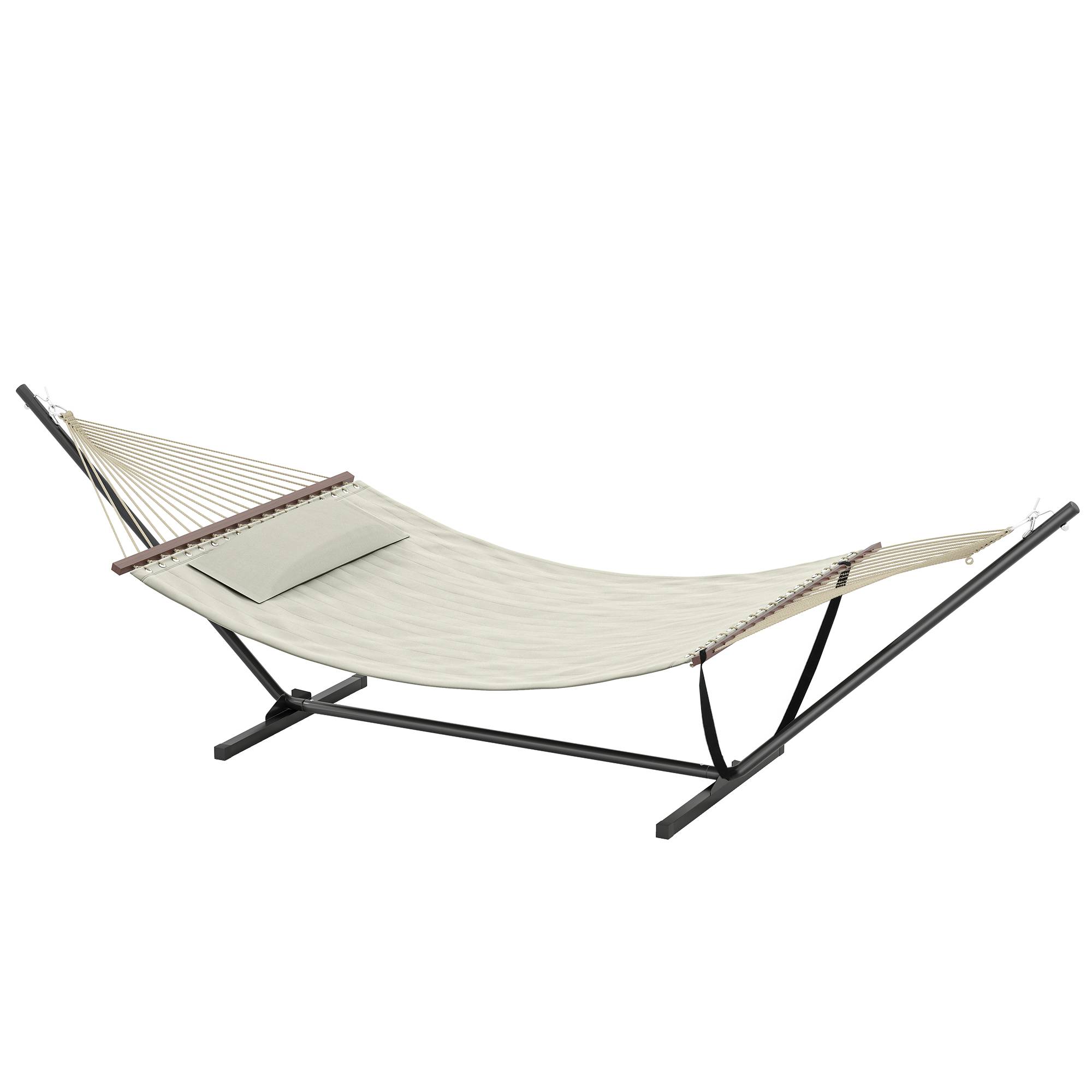 Hamac avec support acier crème 368 x 140 x 110 cm - PANGIVO - Image 1