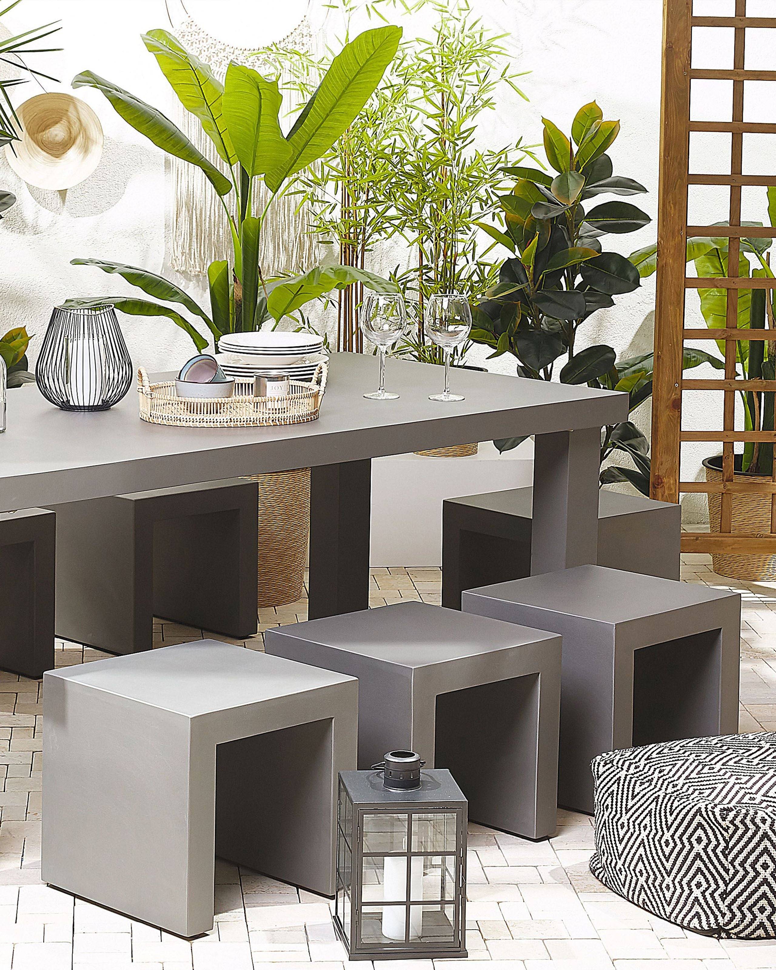 Beliani - Chaise de jardin Fibre-ciment Gris TARANTO - Beliani - Imagen 1