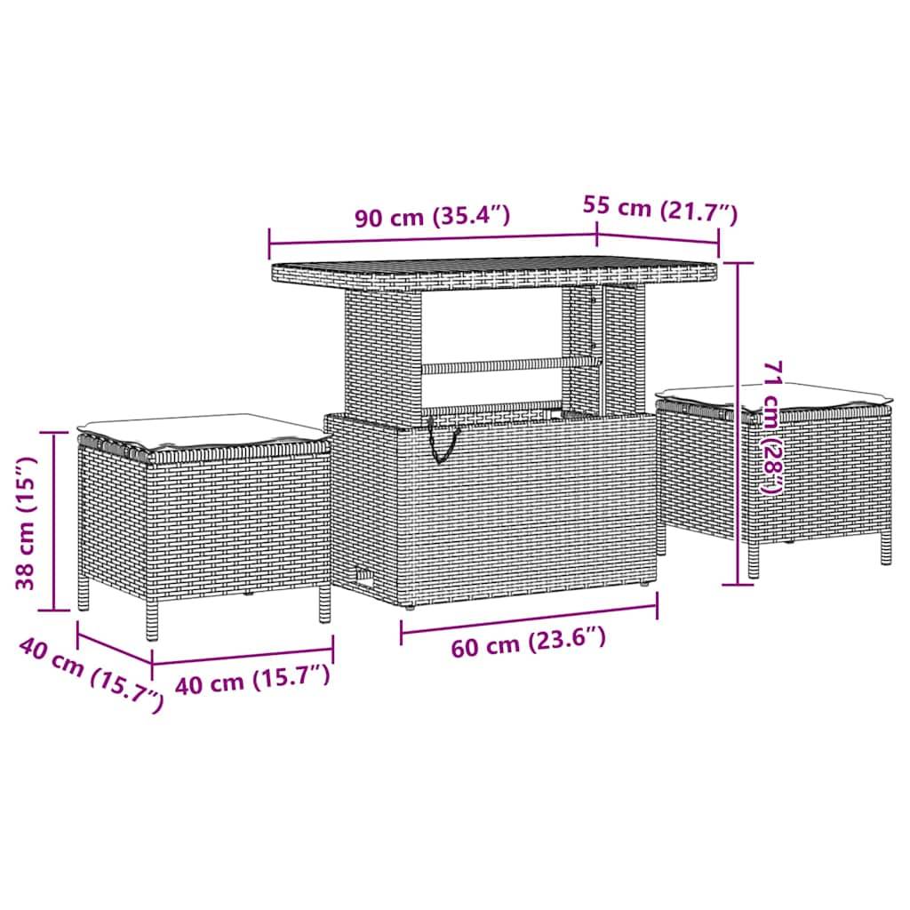 Salon de jardin 8 places Poly rotin Modulaire avec Ottoman pour Jardin Gris – ComfortXL Outdoor Living - Image 5