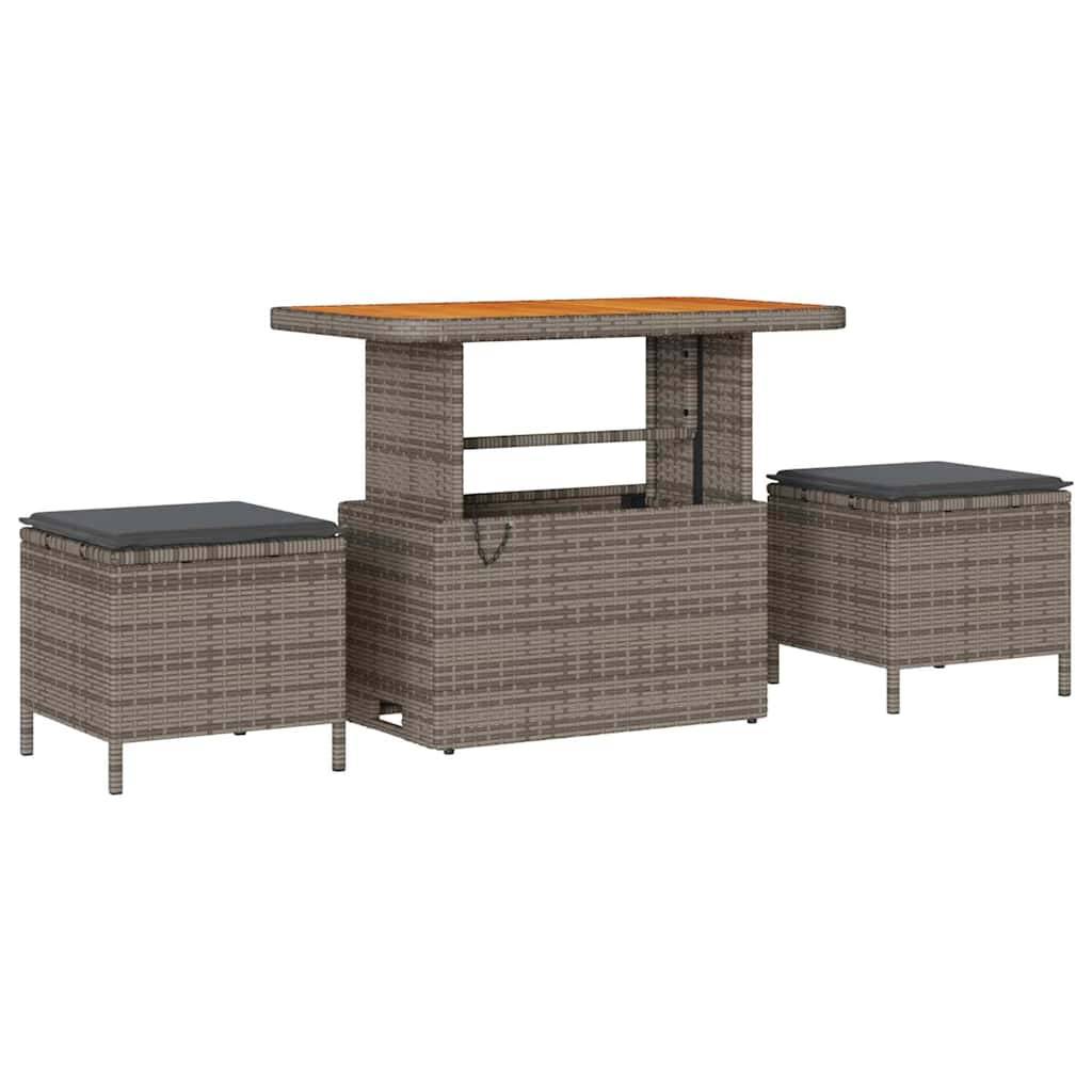 Salon de jardin 8 places Poly rotin Modulaire avec Ottoman pour Jardin Gris – ComfortXL Outdoor Living - Image 7
