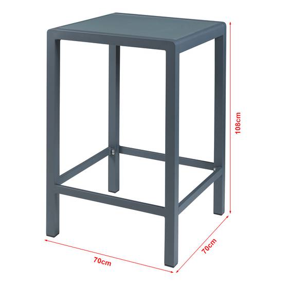 Casa.Pro - Table haute de jardin Avise verre trempé 108 x 70 x 70 cm anthracite casa.pro - Imagen 3