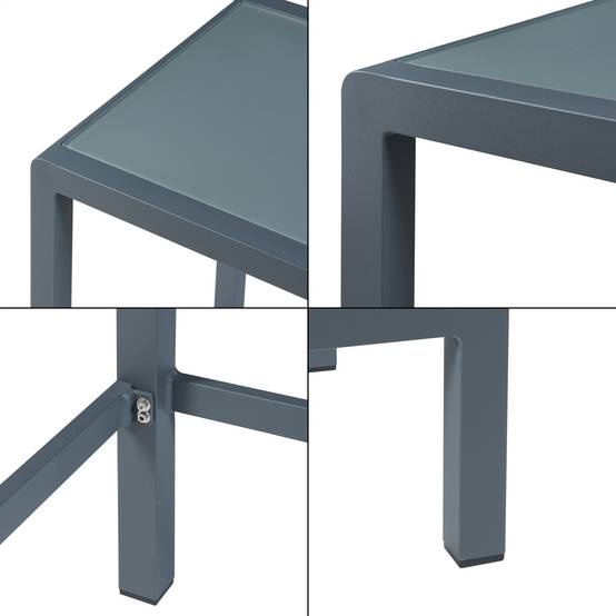 Casa.Pro - Table haute de jardin Avise verre trempé 108 x 70 x 70 cm anthracite casa.pro - Imagen 5