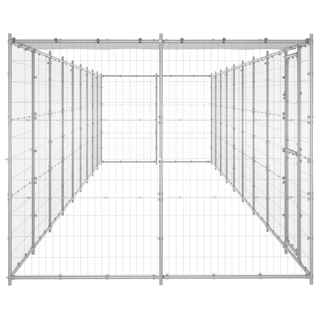 Helloshop26 - Chenil extérieur cage enclos parc animaux chien extérieur acier galvanisé avec toit 21,78 m² - Imagen 4