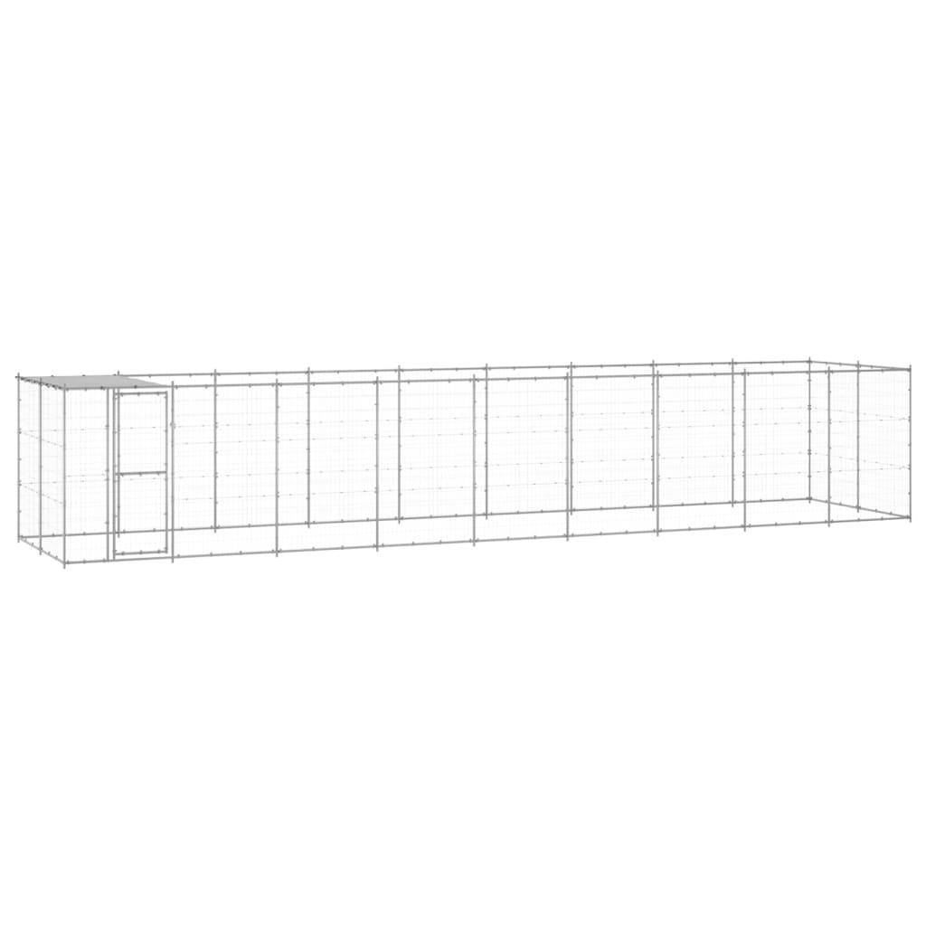 Helloshop26 - Chenil extérieur cage enclos parc animaux chien extérieur acier galvanisé avec toit 21,78 m² - Imagen 1