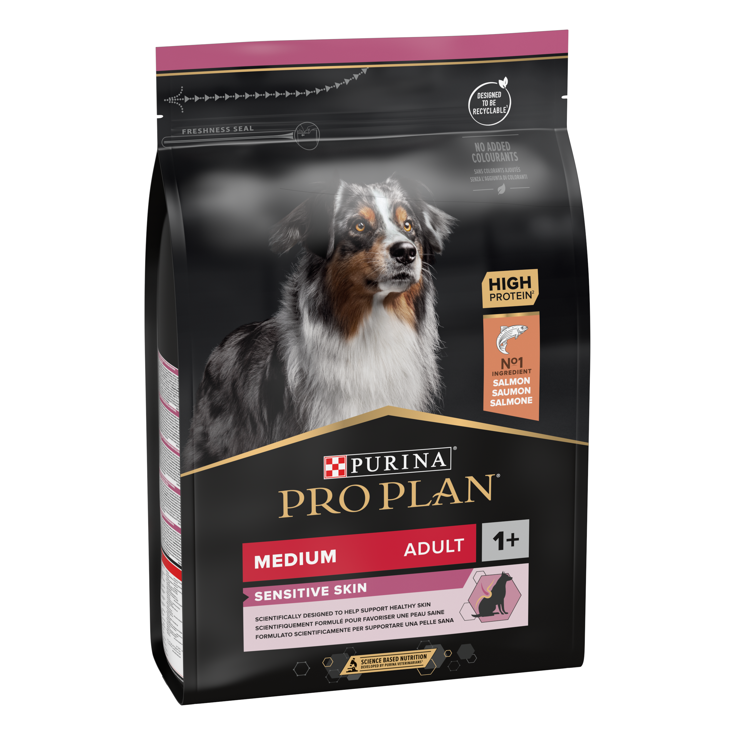 Purina Pro Plan - PRO PLAN Chien Medium Adult Sensitive Skin Riche en Saumon 3 KG