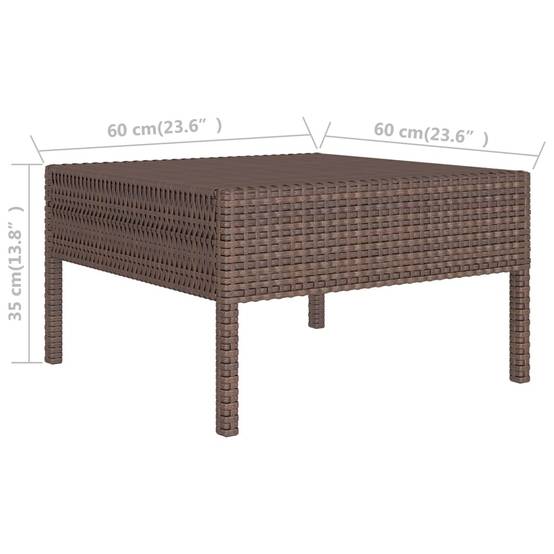 Helloshop26 - Salon de jardin meuble d'extérieur ensemble de mobilier 9 pièces avec coussins résine tressée marron - Imagen 6