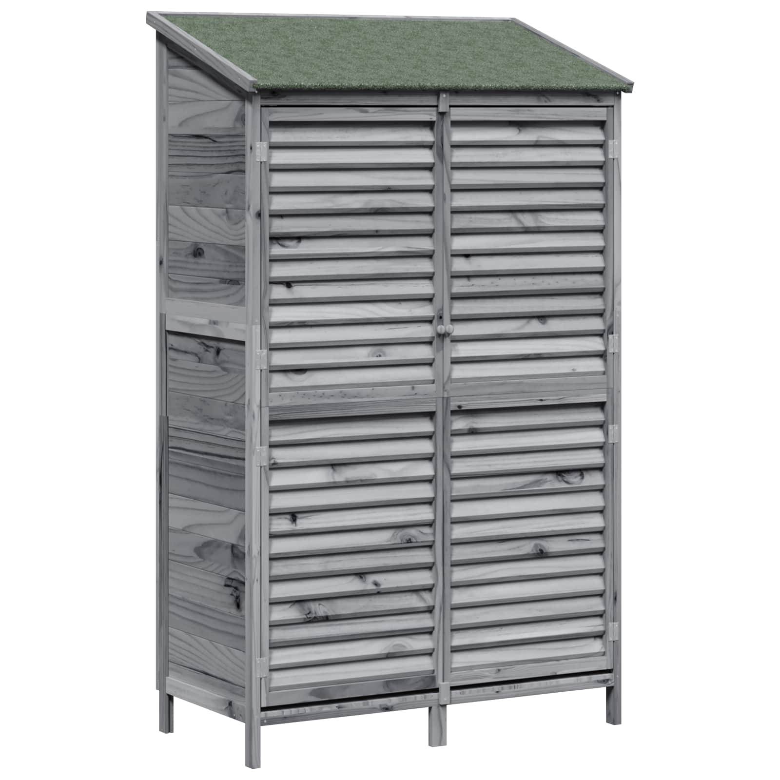 Vidaxl - Abri de jardin Gris 106 x 56 x 176,5 cm Bois de Sapin Massif vidaXL 42033466 - Image 2