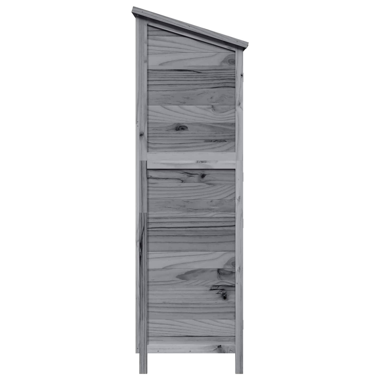 Vidaxl - Abri de jardin Gris 106 x 56 x 176,5 cm Bois de Sapin Massif vidaXL 42033466 - Image 7