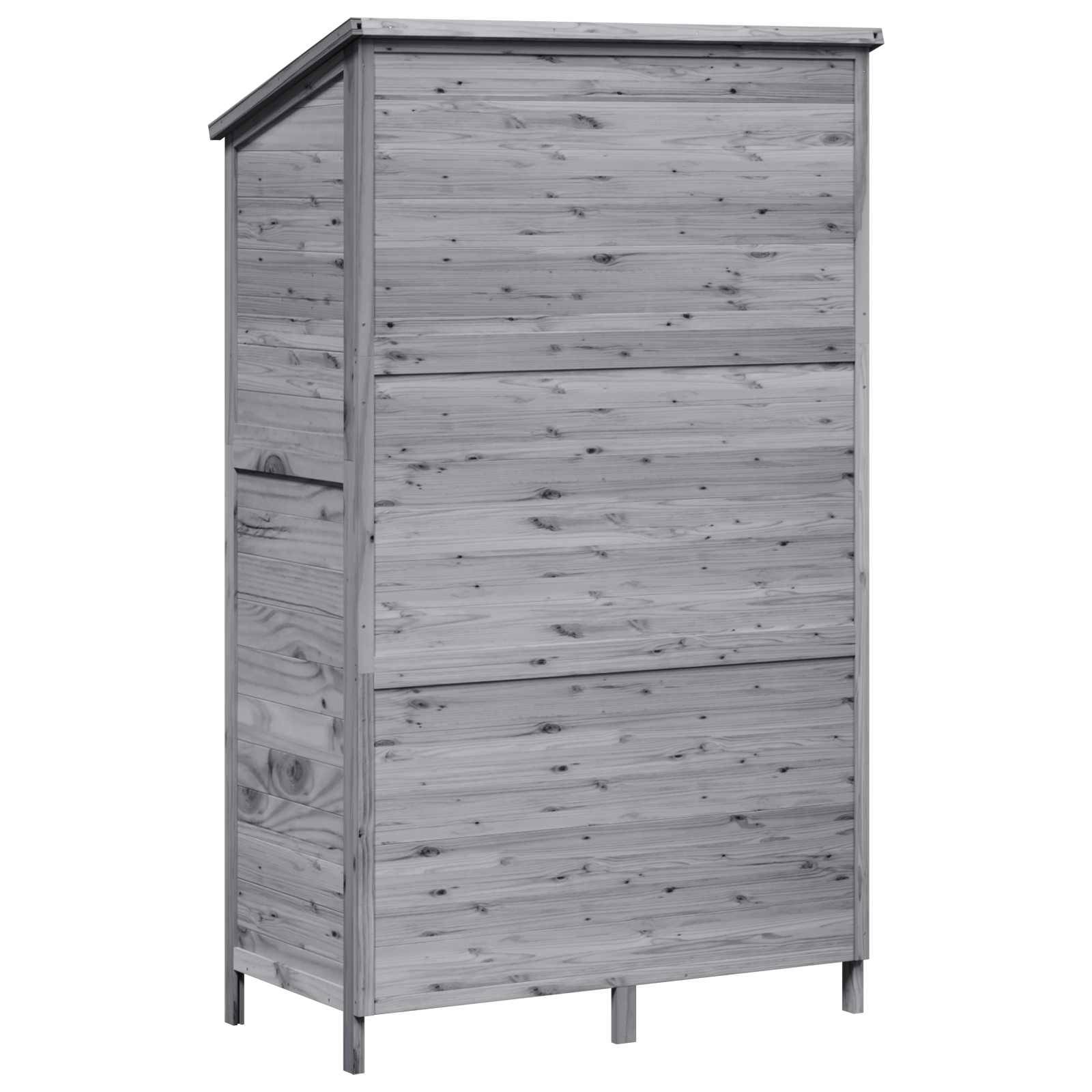 Vidaxl - Abri de jardin Gris 106 x 56 x 176,5 cm Bois de Sapin Massif vidaXL 42033466 - Image 8