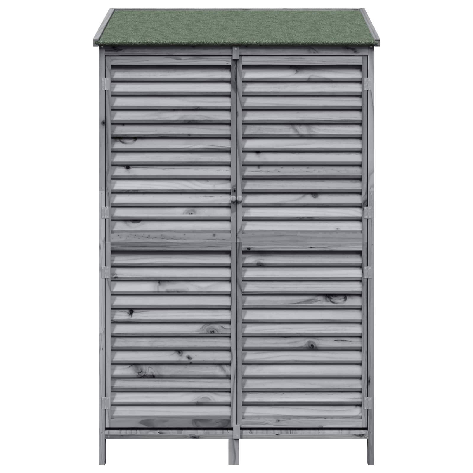 Vidaxl - Abri de jardin Gris 106 x 56 x 176,5 cm Bois de Sapin Massif vidaXL 42033466 - Image 6