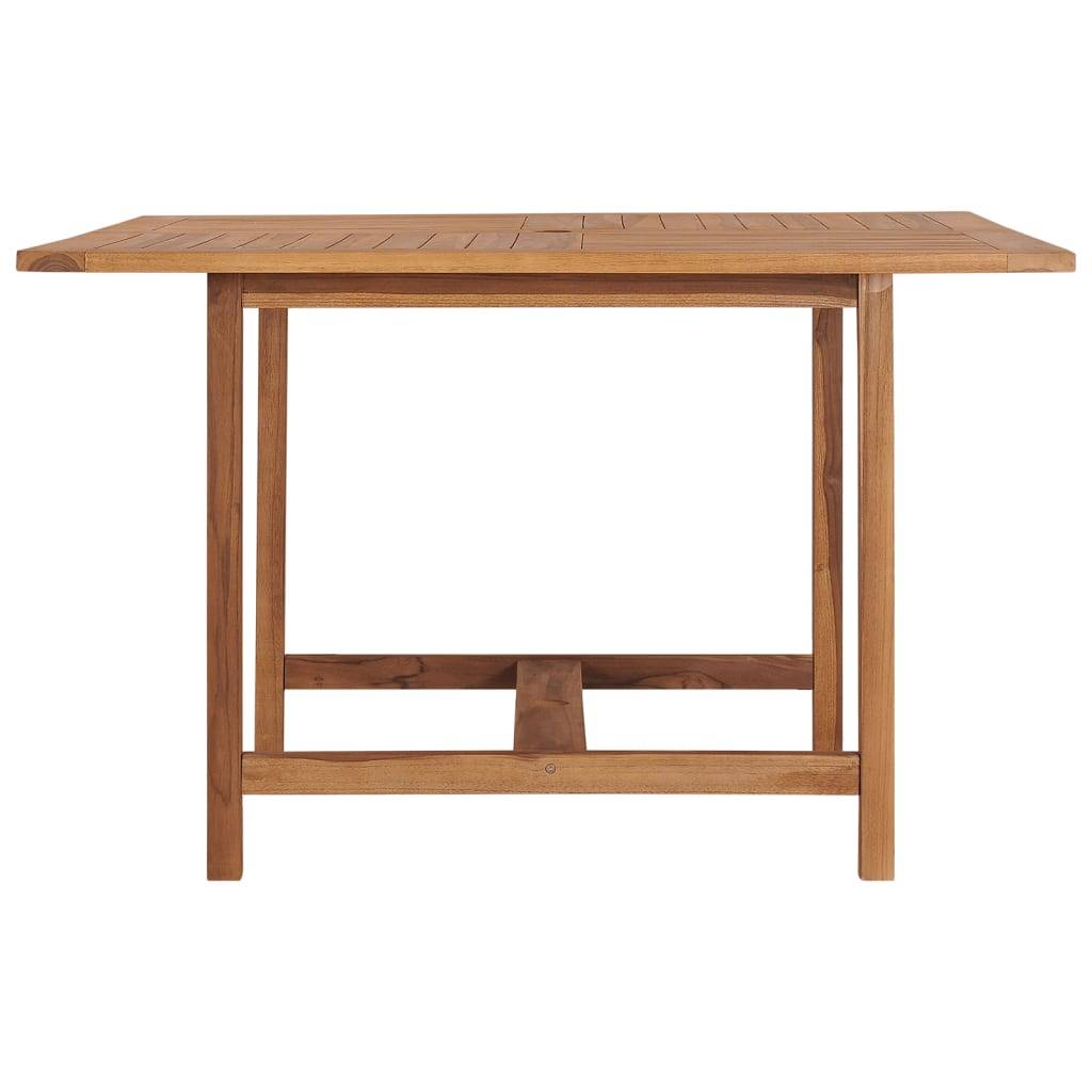 Table de Jardin Carrée 110x110cm en Teck Massif avec Trou pour Parasol, Finition Naturelle – ComfortXL Outdoor Living - Image 3