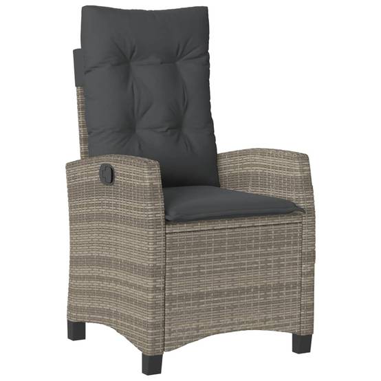 Salon de Jardin 2 Personnes Gris, Fauteuils à Dossier Réglable et Table Verre – ComfortXL Outdoor Living - Image 5