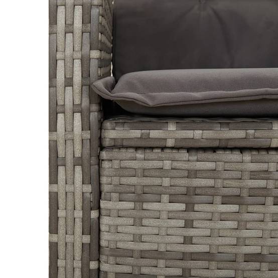 Salon de Jardin 2 Personnes Gris, Fauteuils à Dossier Réglable et Table Verre – ComfortXL Outdoor Living - Image 7
