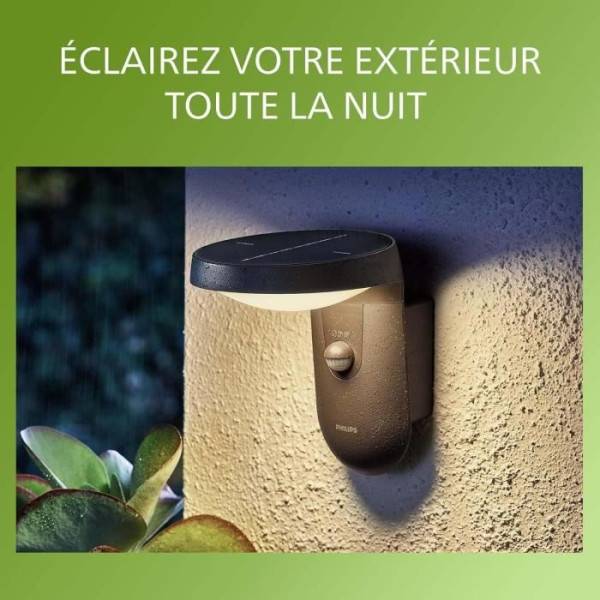 Philips - Applique murale - PHILIPS - Tyla - a énergie solaire - Anthracite - Avec capteur - 1,2 W - Image 2
