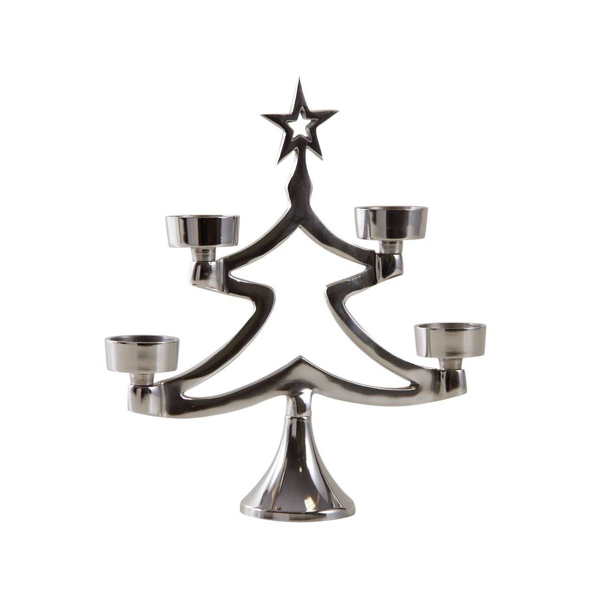 Aubry Gaspard - Sapin porte bougie en aluminium 30cm