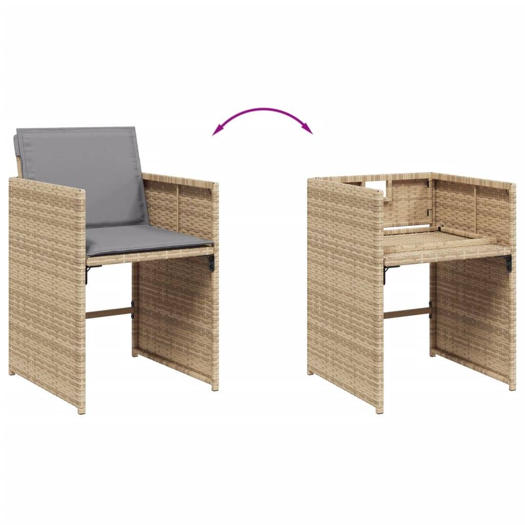 Prolenta Premium - Chaises de jardin rotin beige 50,5 x 54 x 79 cm - Prolenta premium p390.5 - Image 8
