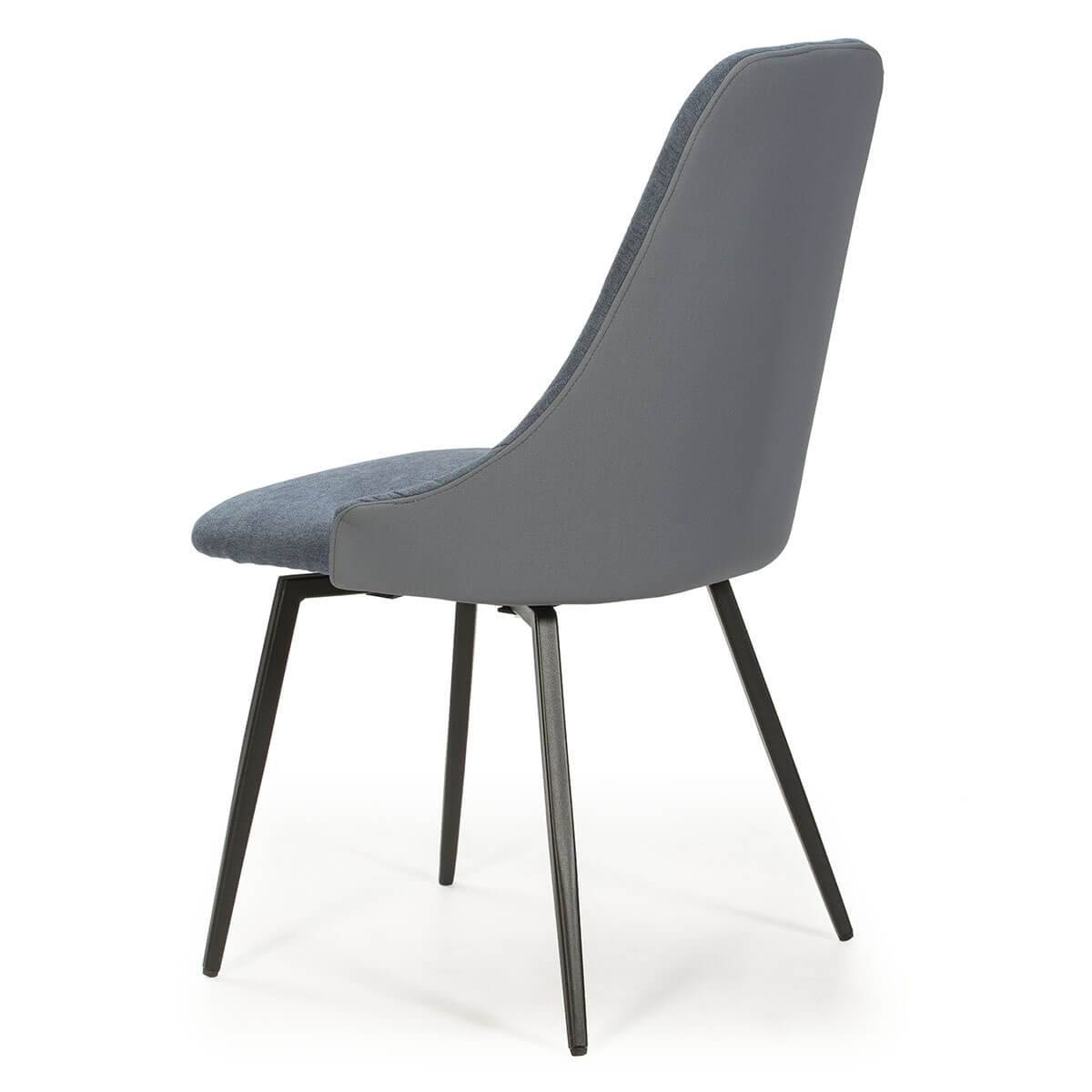 Lot De 6 Chaises De Salle à Manger – HWC-O77 – Tissu Chenille Gris-bleu – Pivotantes – Neuves