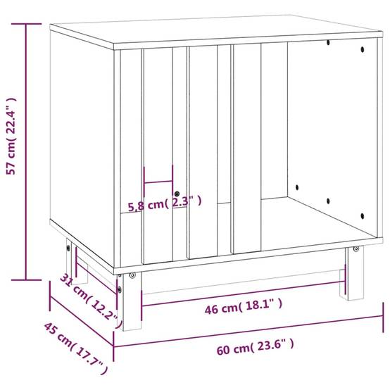 Niche pour chien bois massif à peindre pour intérieur 60x45x57 cm – ComfortXL Pet Living - Image 8