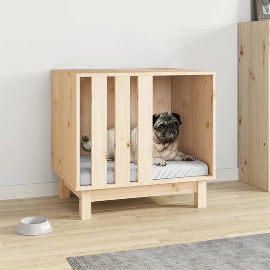 Niche pour chien bois massif à peindre pour intérieur 60x45x57 cm – ComfortXL Pet Living - Image 1