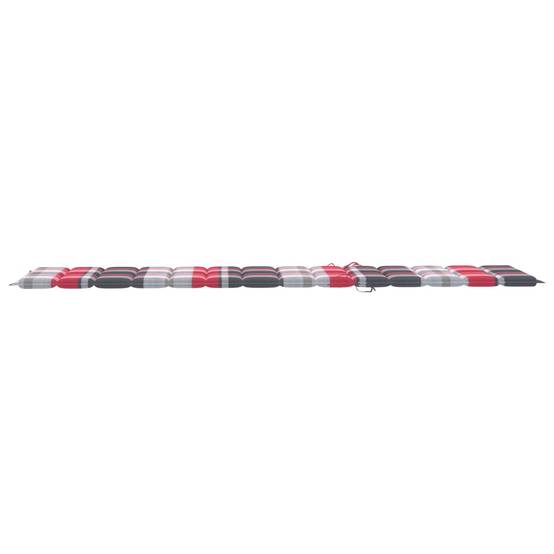 Set 2 Lits Jardin Teck Massif Coussins Carreaux Rouges – ComfortXL Outdoor Living - Image 7