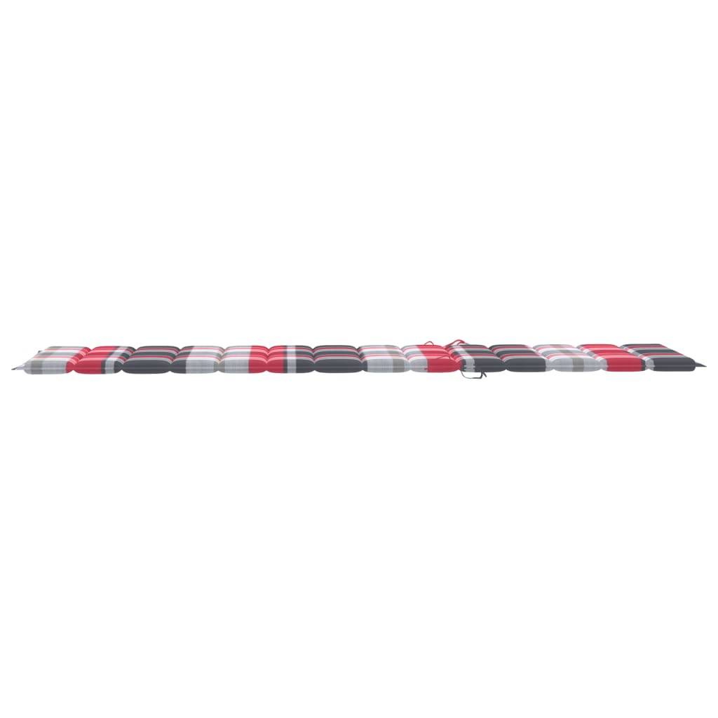 Set 2 Lits Jardin Teck Massif Coussins Carreaux Rouges – ComfortXL Outdoor Living - Image 7